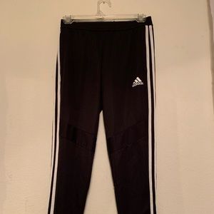 Adidas Black W/ White Striped Sweatpants